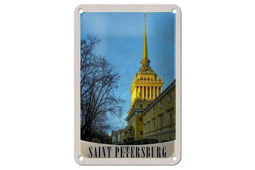 Blechschild Reise 12x18cm Saint Petersburg Kirche Architektur Schild