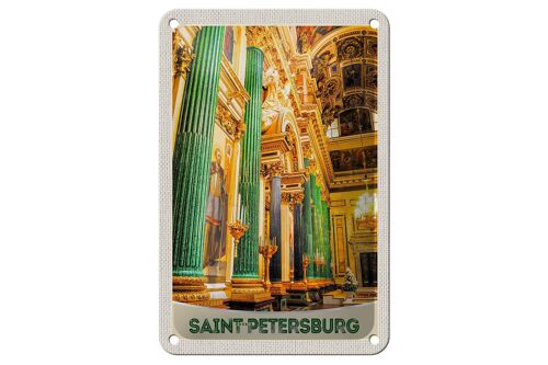 Blechschild Reise 12x18cm Saint Petersburg Kirche Jade Säulen Schild