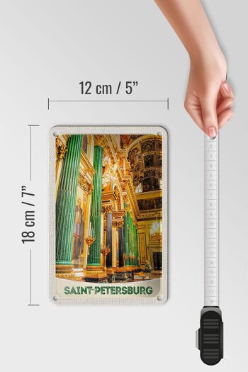 Panneau de voyage en étain 12x18cm, panneau de colonnes de Jade d'église de saint-pétersbourg 5
