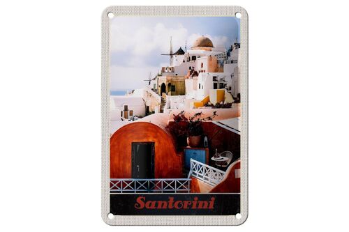 Blechschild Reise 12x18cm Santorini Griechenland Europa Insel Schild