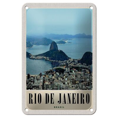 Targa in metallo da viaggio 12x18 cm Rio de Janeiro Brasile America Città Targa