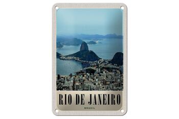 Panneau de voyage en étain, 12x18cm, Rio de Janeiro, brésil, ville américaine 1