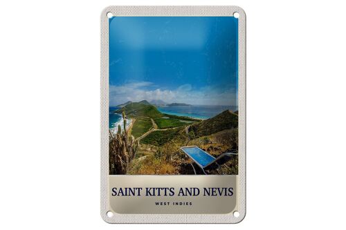 Blechschild Reise 12x18cm Saint Kitts and Nevis Amerika Insel Schild