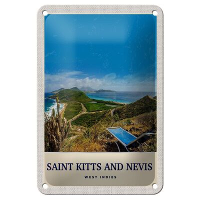 Targa in metallo da viaggio 12x18 cm Saint Kitts e Nevis America Island Sign