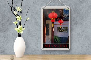 Panneau de voyage en étain, 12x18cm, Shanghai, asie, chine, lanterne rouge 4