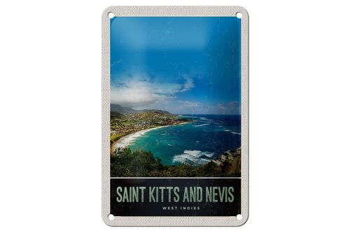 Blechschild Reise 12x18cm Saint Kitts and Nevis Amerika Urlaub Schild