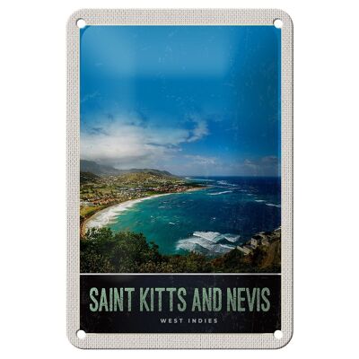 Targa in metallo da viaggio 12x18 cm Saint Kitts e Nevis America Vacation Sign