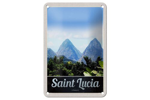 Blechschild Reise 12x18cm Saint Lucia Italien Gebirge Natur Schild