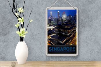 Panneau de voyage en étain, 12x18cm, ville de singapour, asie, grande hauteur, inde 4