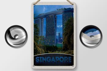 Panneau de voyage en étain 12x18cm, panneau d'architecture de singapour et d'asie, panneau de grande hauteur 2