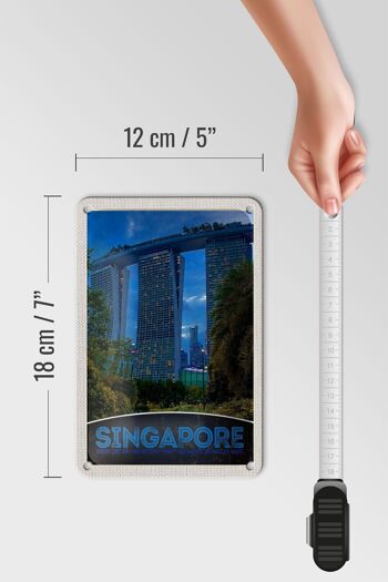 Panneau de voyage en étain 12x18cm, panneau d'architecture de singapour et d'asie, panneau de grande hauteur 5
