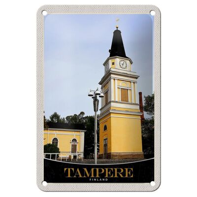 Blechschild Reise 12x18cm Tampere Finnland Kirche Architektur Schild