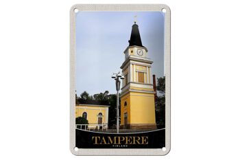 Panneau de voyage en étain 12x18cm, panneau d'architecture d'église de tampere finlande 1