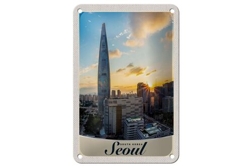 Blechschild Reise 12x18cm Seoul Süd Korea Architektur Stadt Schild