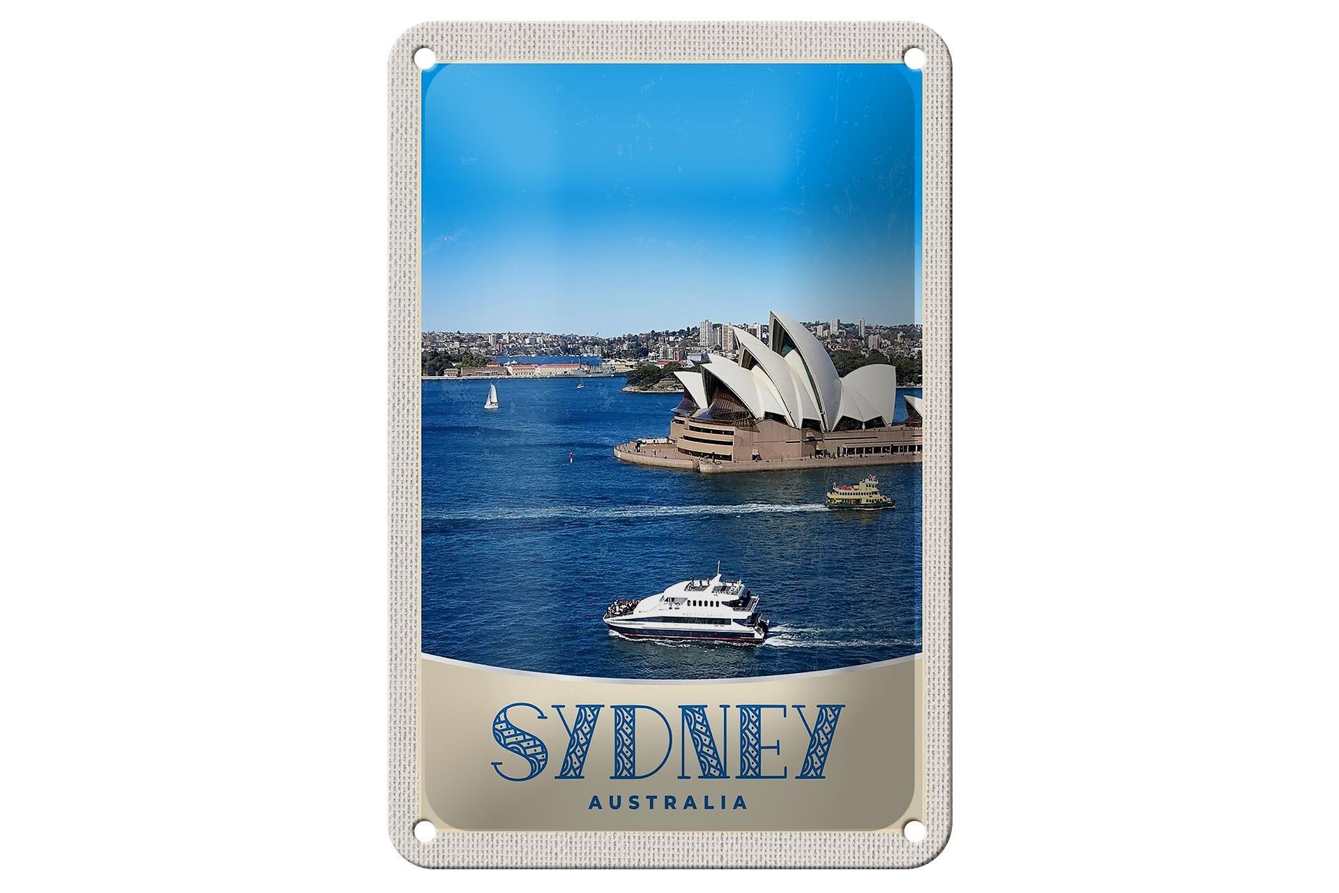 Targa in metallo da viaggio 12x18 cm Sydney Australia Sea Ship Yacht Sign