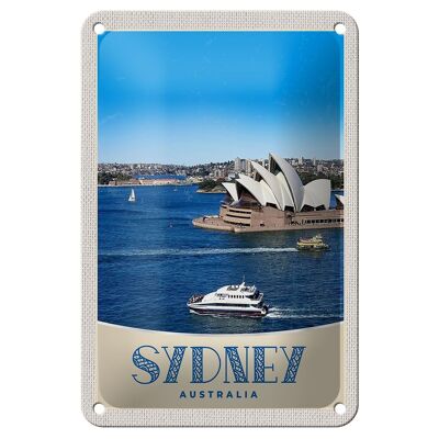 Blechschild Reise 12x18cm Sydney Australien Meer Schiff Yacht Schild