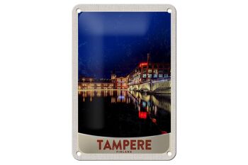 Panneau de voyage en étain 12x18cm, panneau de soirée de ville de Tampere, finlande et Europe 1