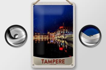 Panneau de voyage en étain 12x18cm, panneau de soirée de ville de Tampere, finlande et Europe 2