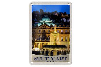 Panneau de voyage en étain, 12x18cm, panneau de soirée du château de Stuttgart, allemagne 1