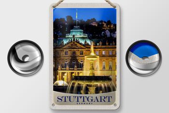 Panneau de voyage en étain, 12x18cm, panneau de soirée du château de Stuttgart, allemagne 2
