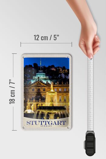 Panneau de voyage en étain, 12x18cm, panneau de soirée du château de Stuttgart, allemagne 5