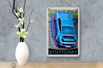 Panneau de voyage en étain bleu, 12x18cm, véhicule de Stuttgart, allemagne 4