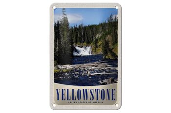 Panneau de voyage en étain, 12x18cm, cascade de Yellowstone, montagnes, panneau naturel 1