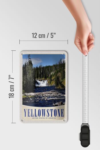 Panneau de voyage en étain, 12x18cm, cascade de Yellowstone, montagnes, panneau naturel 5