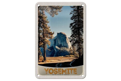 Blechschild Reise 12x18cm Yosemite Amerika Straße Gebirge Schild