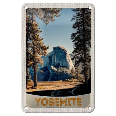 Cartel de chapa de viaje, 12x18cm, Yosemite America Road Mountain Sign
