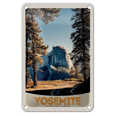 Blechschild Reise 12x18cm Yosemite Amerika Straße Gebirge Schild