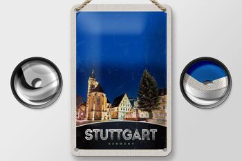 Panneau de voyage en étain 12x18cm, panneau d'architecture de bâtiment de la vieille ville de Stuttgart 2