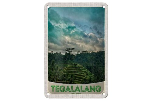 Blechschild Reise 12x18cm Tegalalang Indonesien Asien Tropen Schild