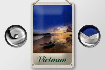 Panneau de voyage en étain, 12x18cm, Vietnam, asie, bateau, mer, Nature, vacances 2