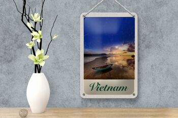 Panneau de voyage en étain, 12x18cm, Vietnam, asie, bateau, mer, Nature, vacances 4