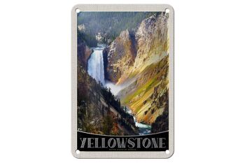Panneau de voyage en étain, 12x18cm, panneau naturel de rivière, cascade de Yellowstone 1