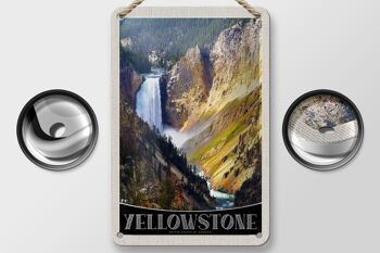 Panneau de voyage en étain, 12x18cm, panneau naturel de rivière, cascade de Yellowstone 2
