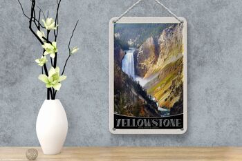 Panneau de voyage en étain, 12x18cm, panneau naturel de rivière, cascade de Yellowstone 4