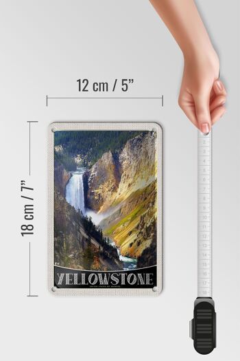 Panneau de voyage en étain, 12x18cm, panneau naturel de rivière, cascade de Yellowstone 5