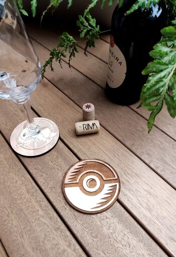 Ensemble de 6 sous-verres en bois Pokemon - Choisissez n'importe quel Pokémon - Porte-gobelet 8