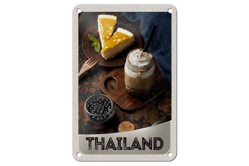 Blechschild Reise 12x18cm Thailand Urlaub Essen Kuchen Getränk Schild