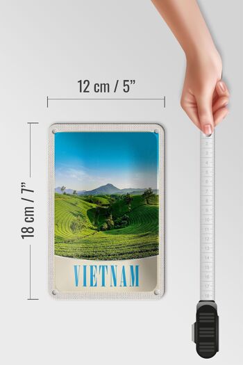 Panneau de voyage en étain, 12x18cm, Vietnam, nature, prairie, Agriculture, arbres 5