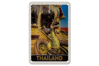 Signe de voyage en étain 12x18cm, signe de Temple coloré Dragon asie thaïlande 1