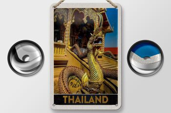Signe de voyage en étain 12x18cm, signe de Temple coloré Dragon asie thaïlande 2