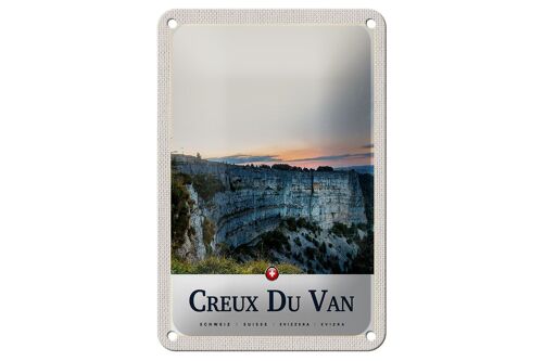 Blechschild Reise 12x18cm Creux du Van Schweiz Europa Gebirge Schild