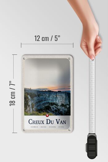 Panneau de voyage en étain, 12x18cm, Creux du Van, suisse, Europe, signe de montagnes 5