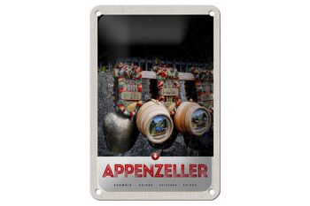 Panneau de voyage en étain, 12x18cm, montagnes Appenzeller, Tradition suisse 1