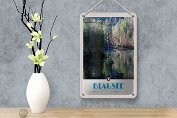 Panneau de voyage en étain, 12x18cm, Blausee, suisse, forêt naturelle, signe de vacances 4
