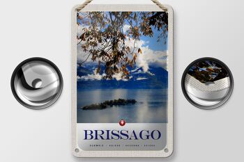 Panneau de voyage en étain, 12x18cm, Brissago, suisse, Nature, forêt, vacances 2