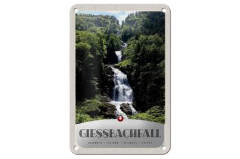 Panneau de voyage en étain, 12x18cm, cascade de Gießbach, montagnes, signe naturel 1